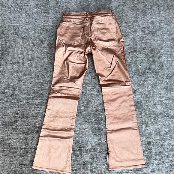 Express Rose Gold Skyscraper Mid Rise Women Coated Jeans size 10L - Picture 6 of 9